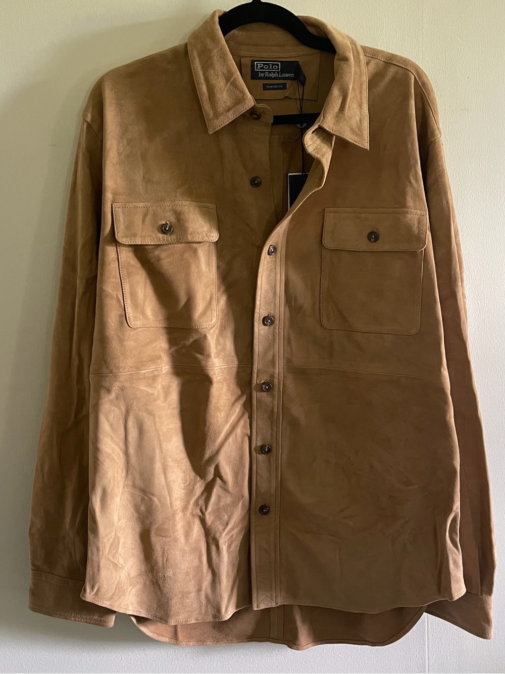 Polo by Ralph Lauren Men's Suede Shirt Jacket in Warm Tan